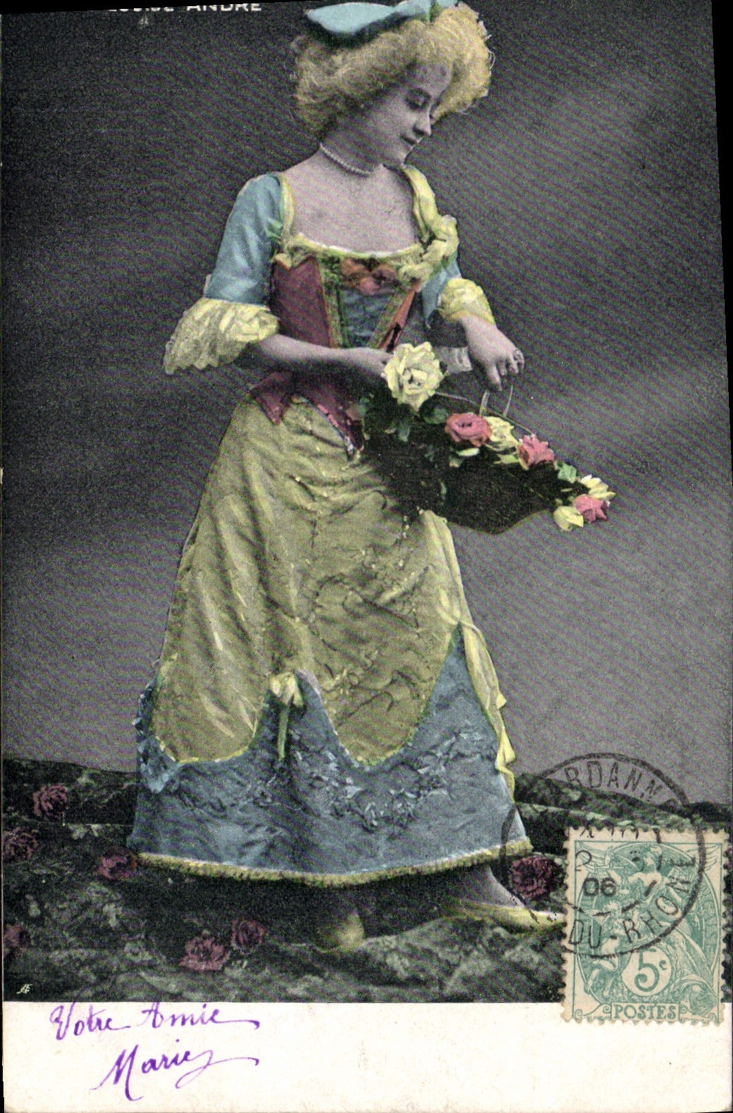 VINTAGE POSTCARD Fantasy Woman Theater Miss Louise Andre