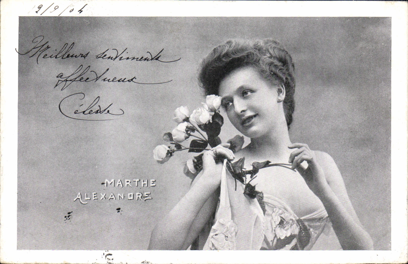VINTAGE POSTCARD Fantasy Woman Theater Marthe Alexandre