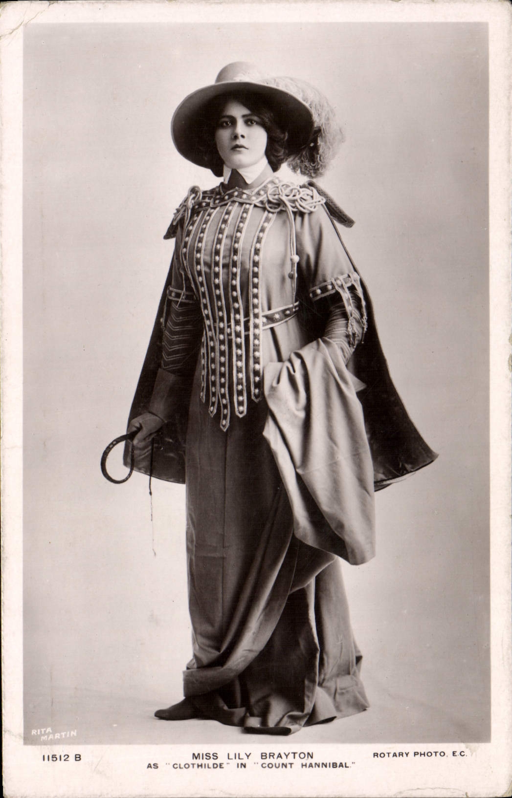 VINTAGE POSTCARD Fantasy Woman Theater Miss Lily Brayton Clothilde in Count Hannival