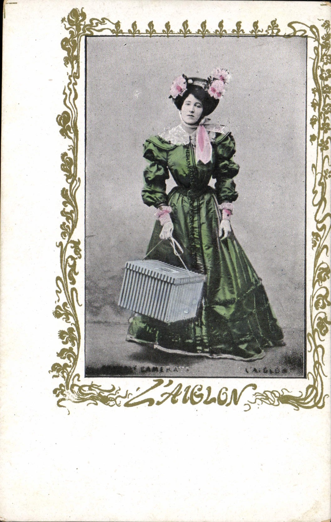 VINTAGE POSTCARD Fantasy Woman Theater the eaglet