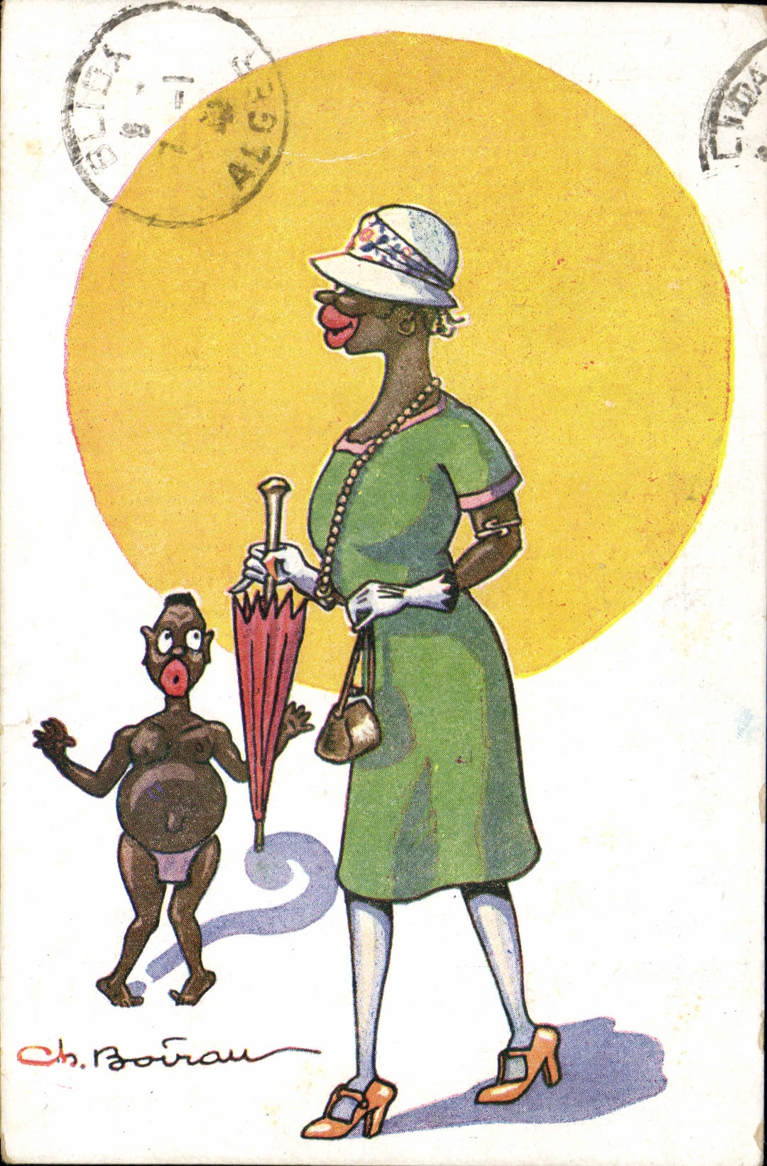 VINTAGE POSTCARD Negro Coloured woman