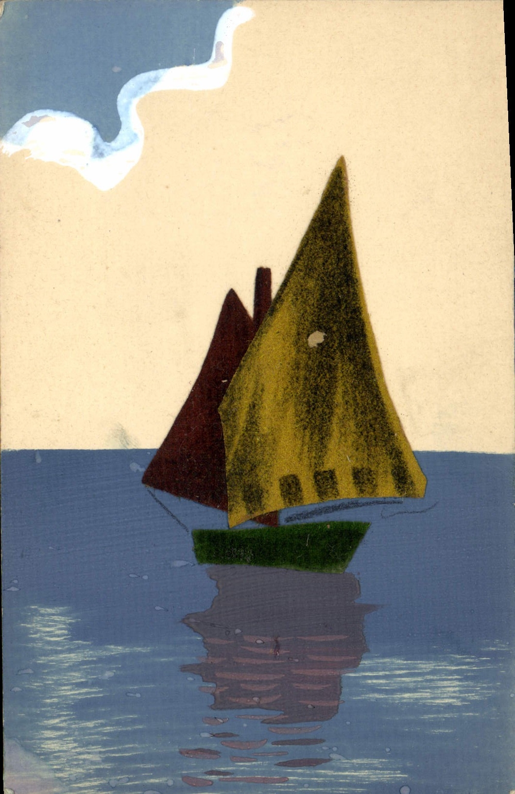 CPA Bateau (dessin a la main) 