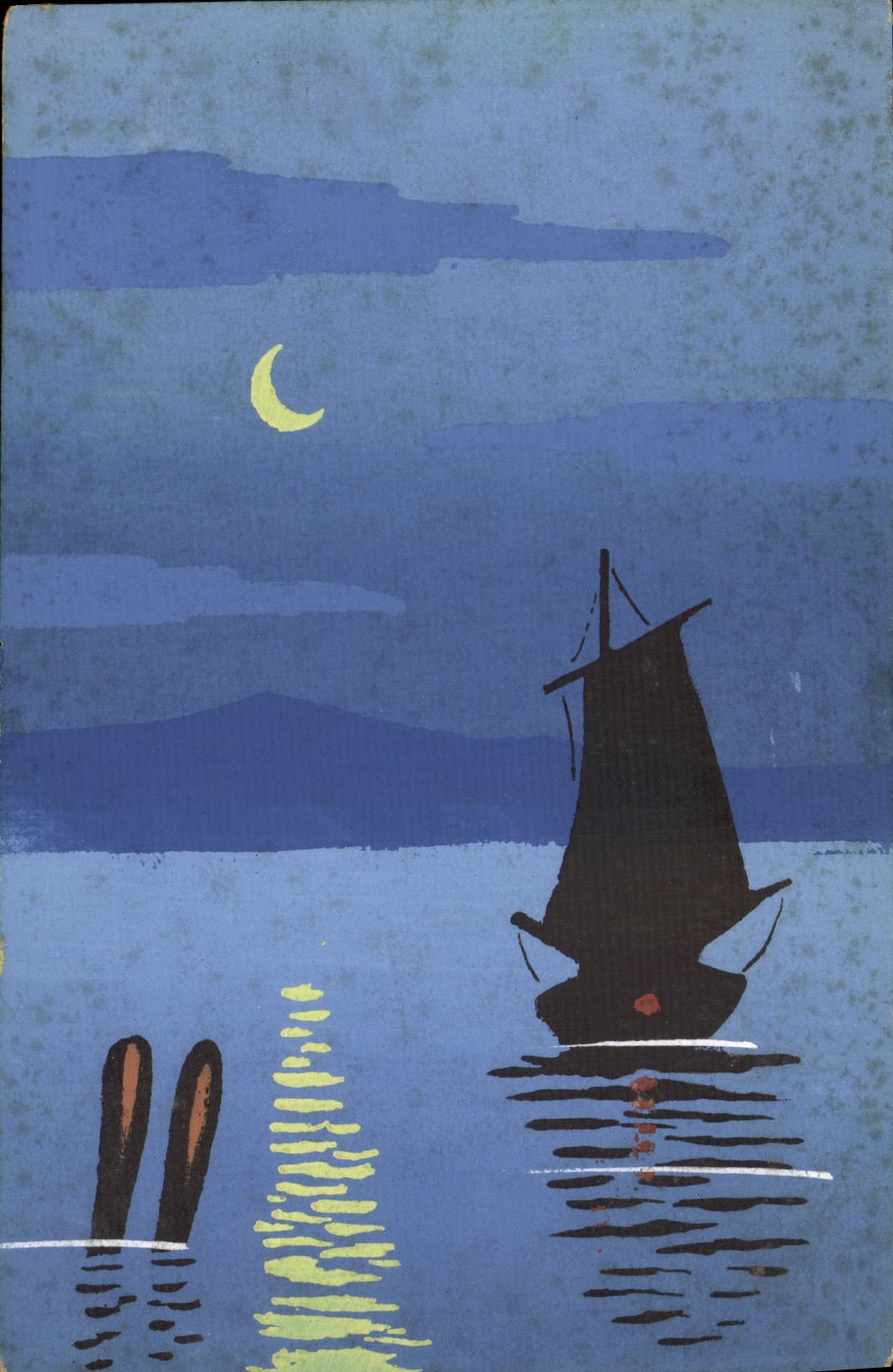 CPA Bateau (dessin a la main) 