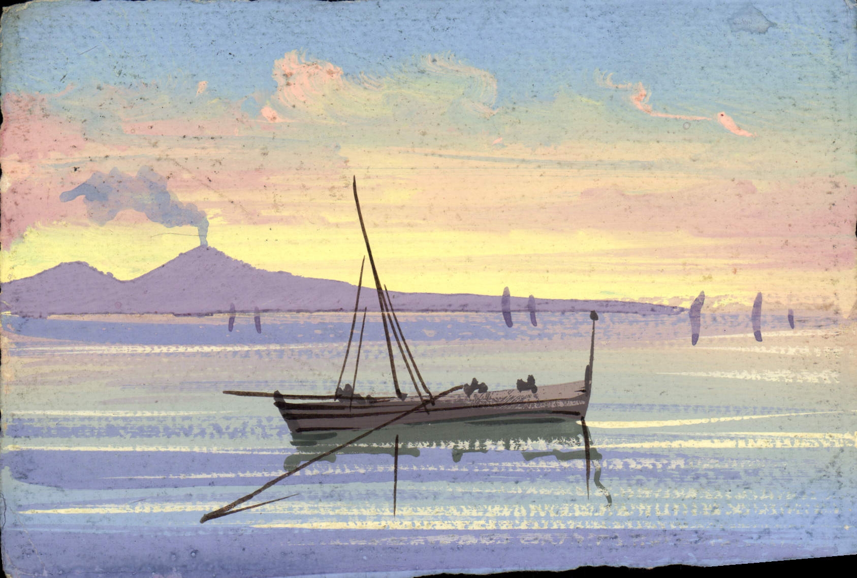CPA Bateau (dessin a la main) 
