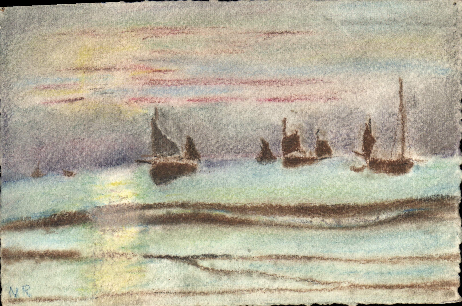 CPA Bateau (dessin a la main) 
