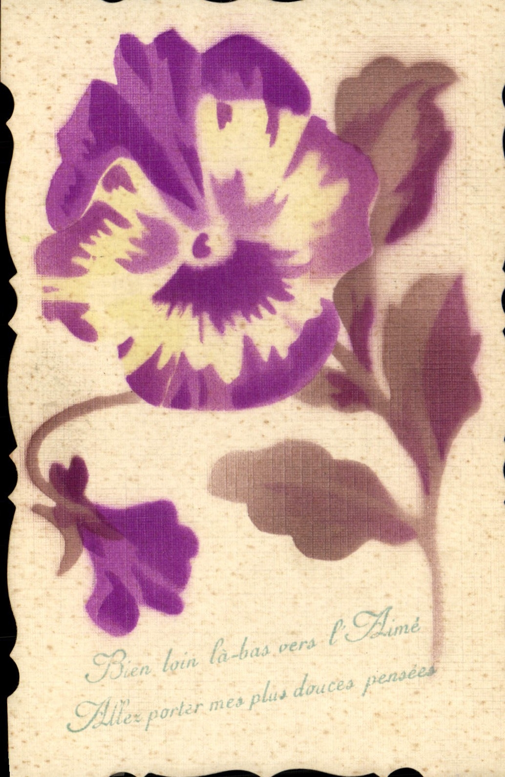 CPA Fleurs (dessin a la main) 