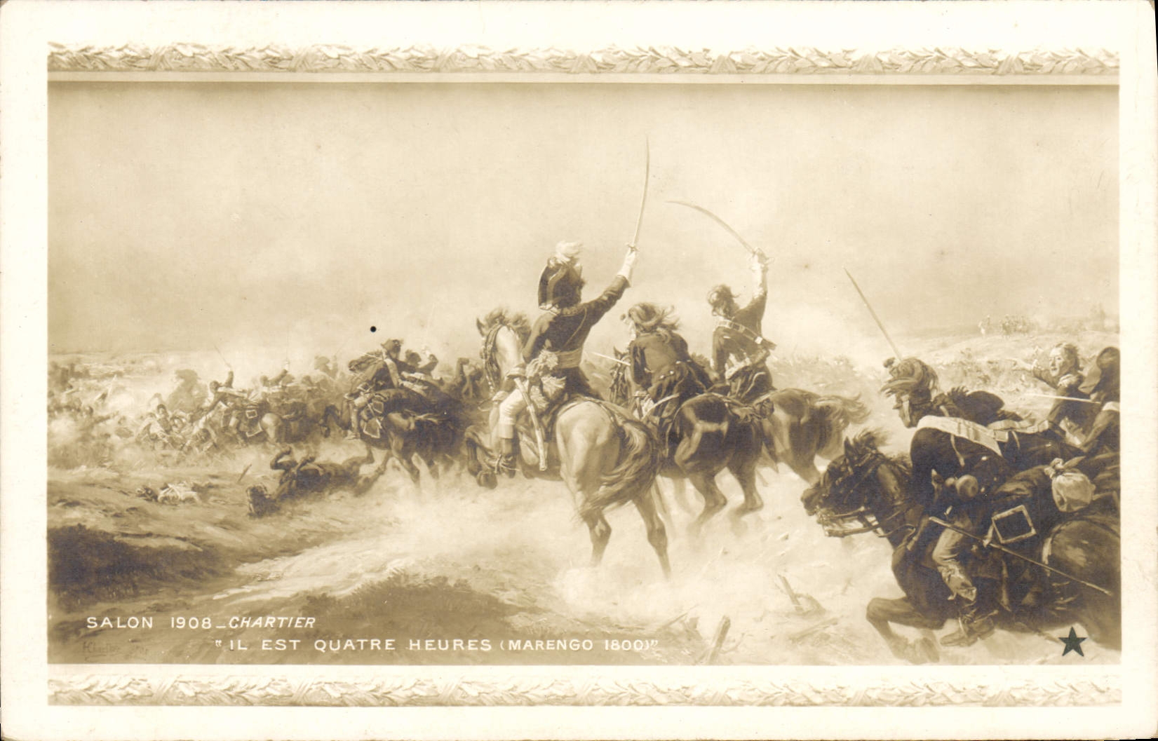 Sala de estar de Napoleon de la POSTAL de la VENDIMIA 1ra Chartier 1908 es cuatro horas