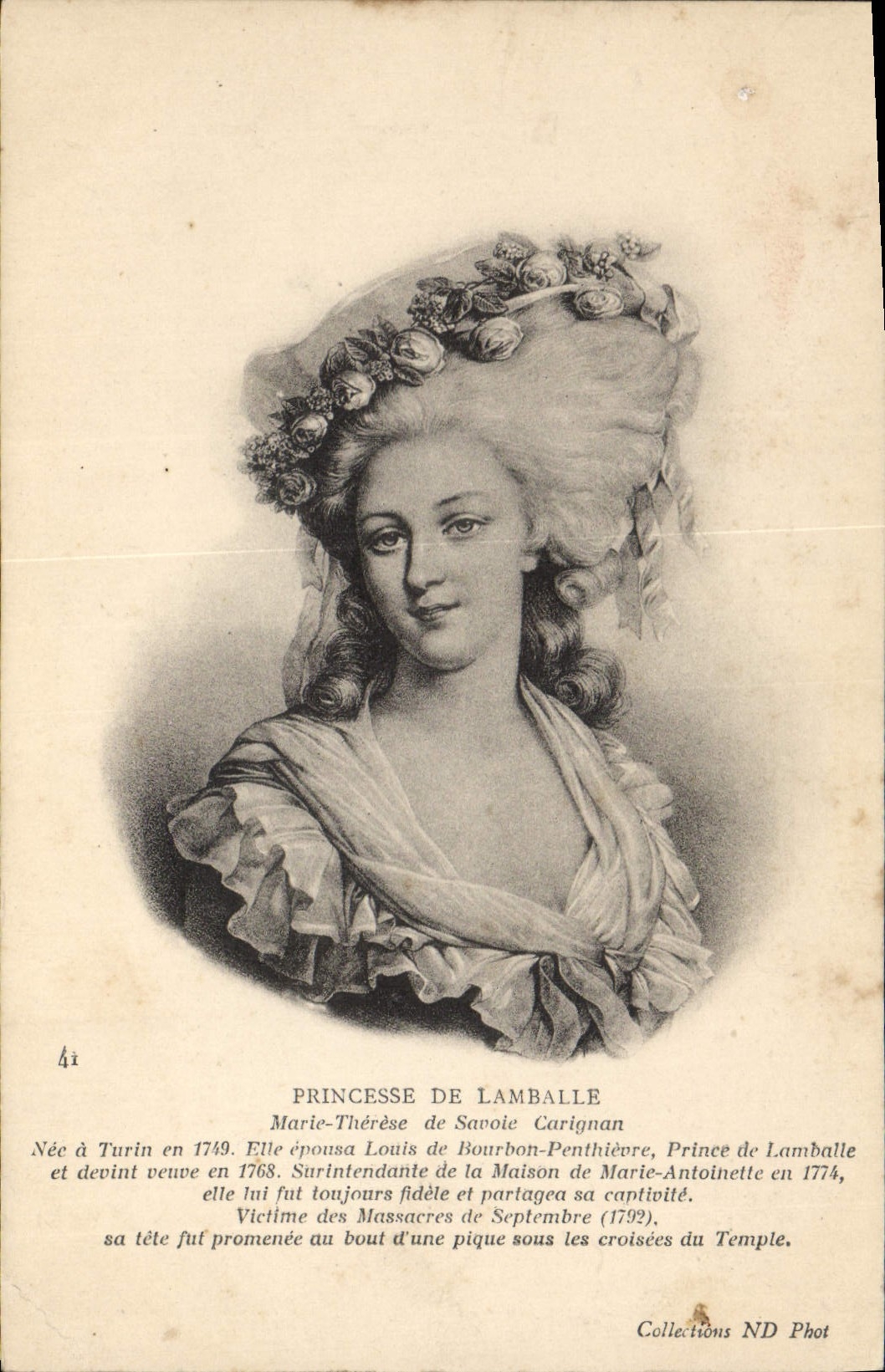 Princesa de la POSTAL de la VENDIMIA de Lamballe
