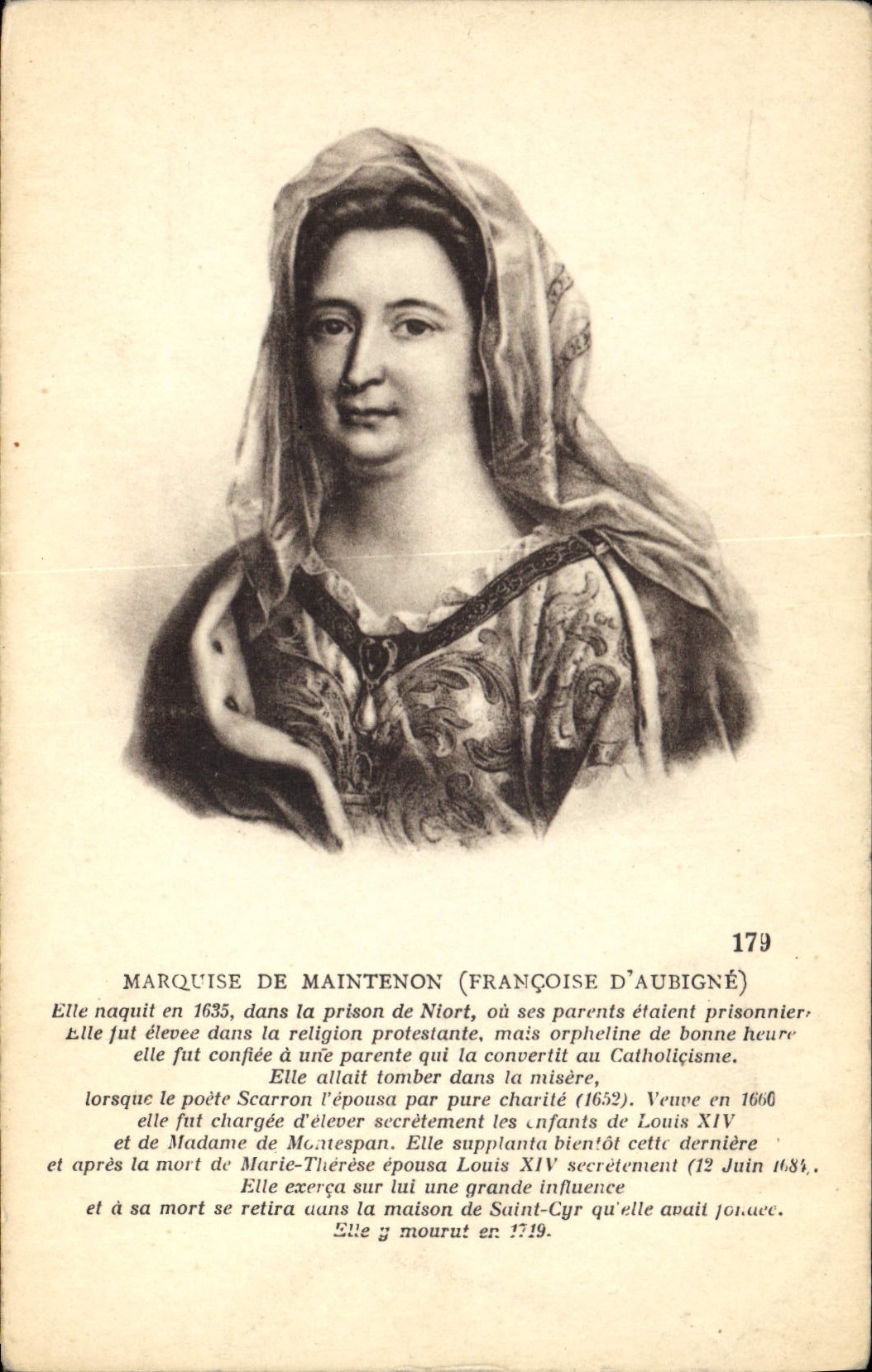 Marchioness de la POSTAL de la VENDIMIA del d Aubigne de Maintenon Francoise