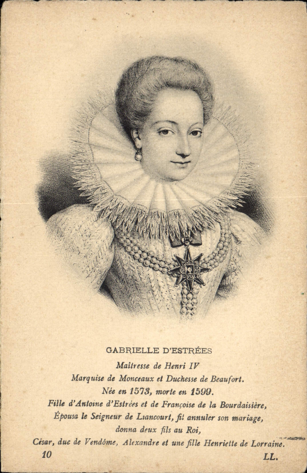 CPA Gabrielle d'Estrees Maitresse de Henri IV
