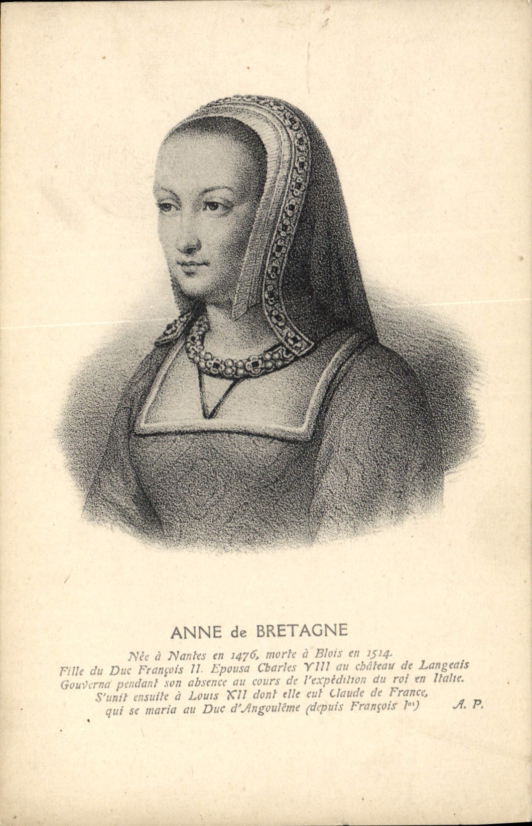 POSTAL Anne de la VENDIMIA de Bretaña