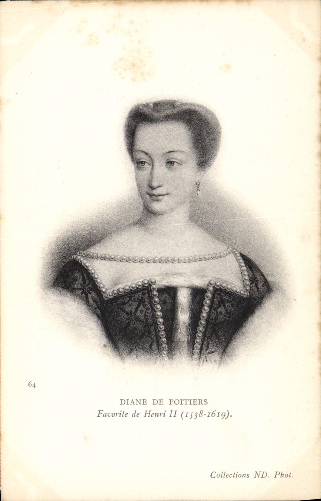 POSTAL Diane preferido de la VENDIMIA de Poitiers de Enrique II