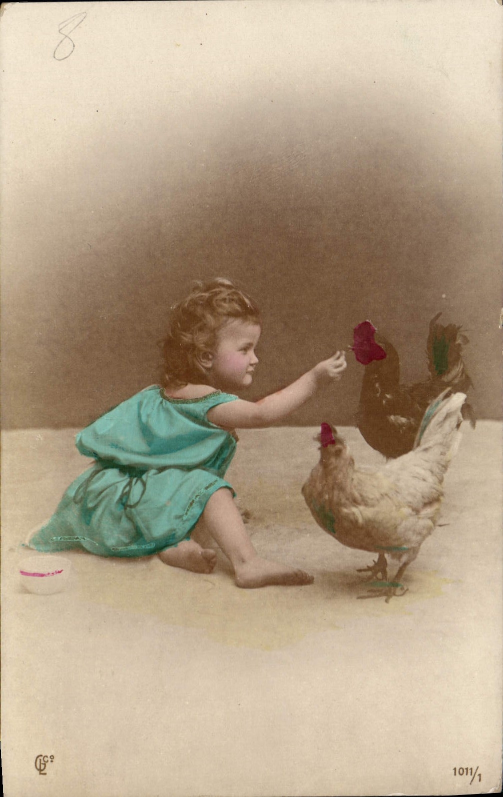 CPA Enfant Coq 