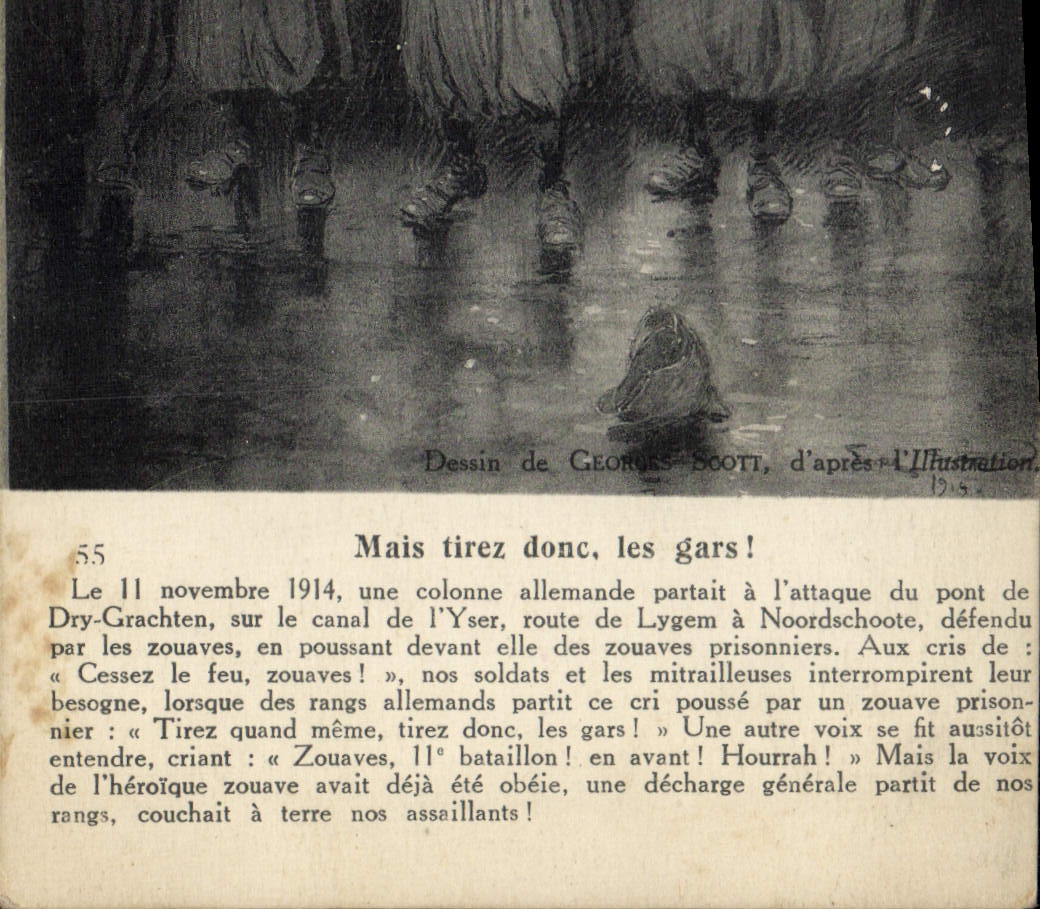 CPA Militaria Scott Mais tirez donc les gars L'Illustration Zouaves