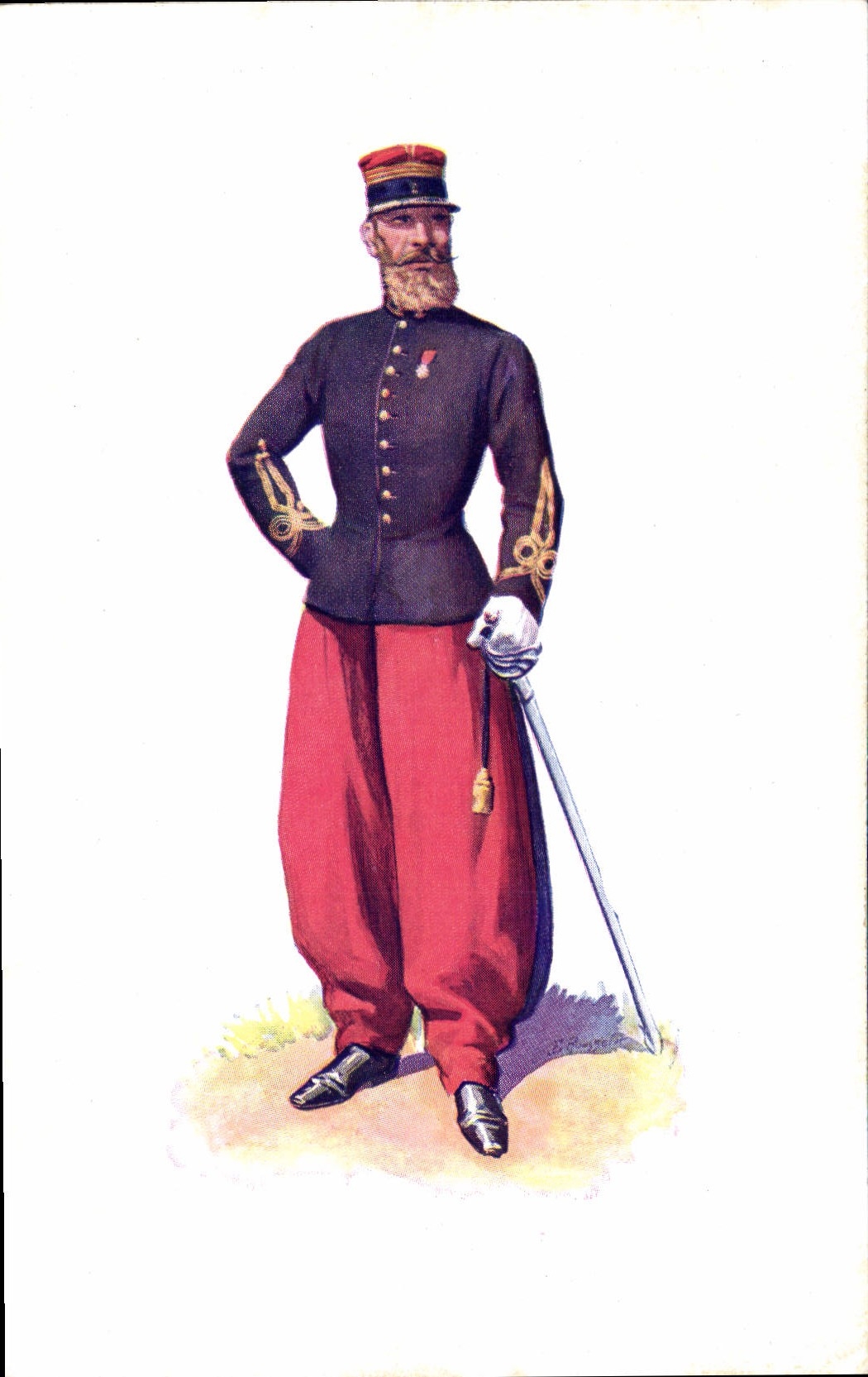 CPA Militaria Zouaves 1900 Officier Musee Marechal Franchet d'Esperey Alger