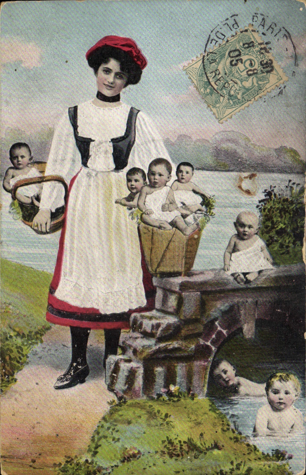 CPA Fantaisie Enfants Femme