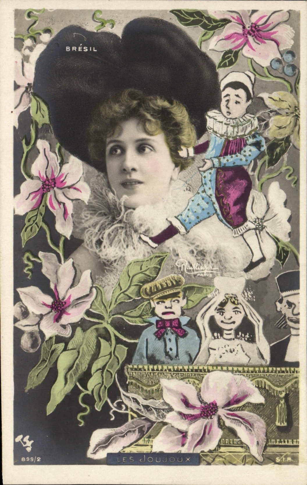 VINTAGE POSTCARD Theater Woman Brazil Puppets