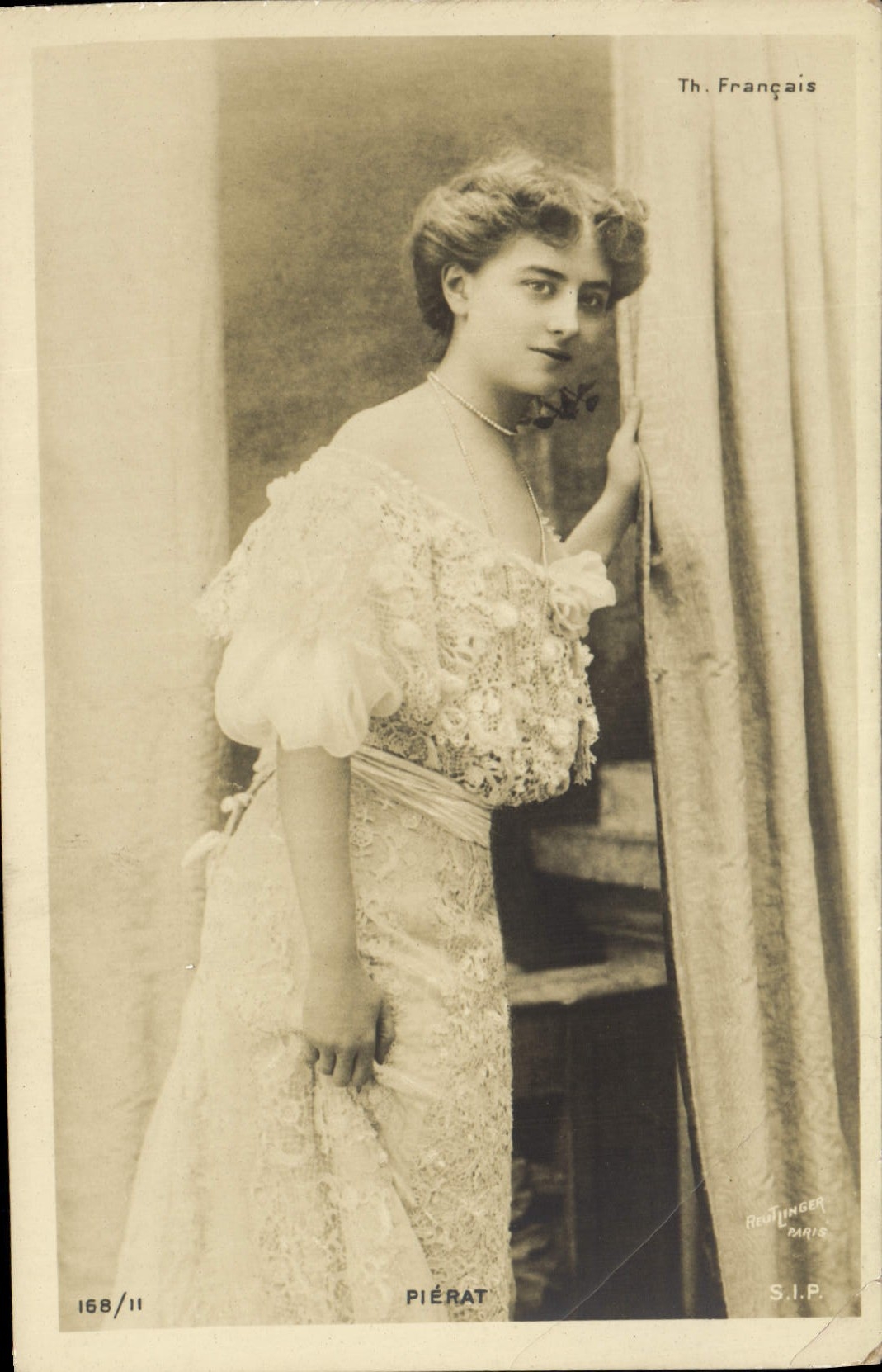 VINTAGE POSTCARD Theater Woman French Theater Paris Pierat