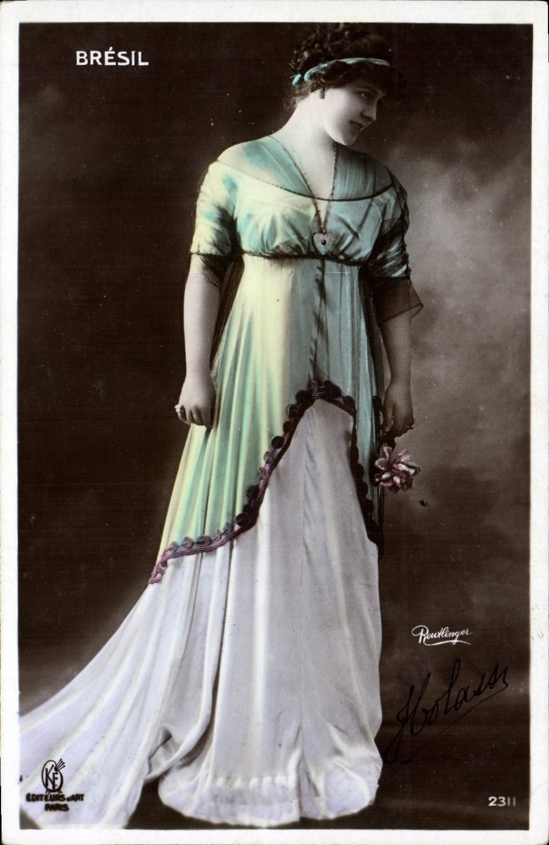 VINTAGE POSTCARD Theater Woman Brazil