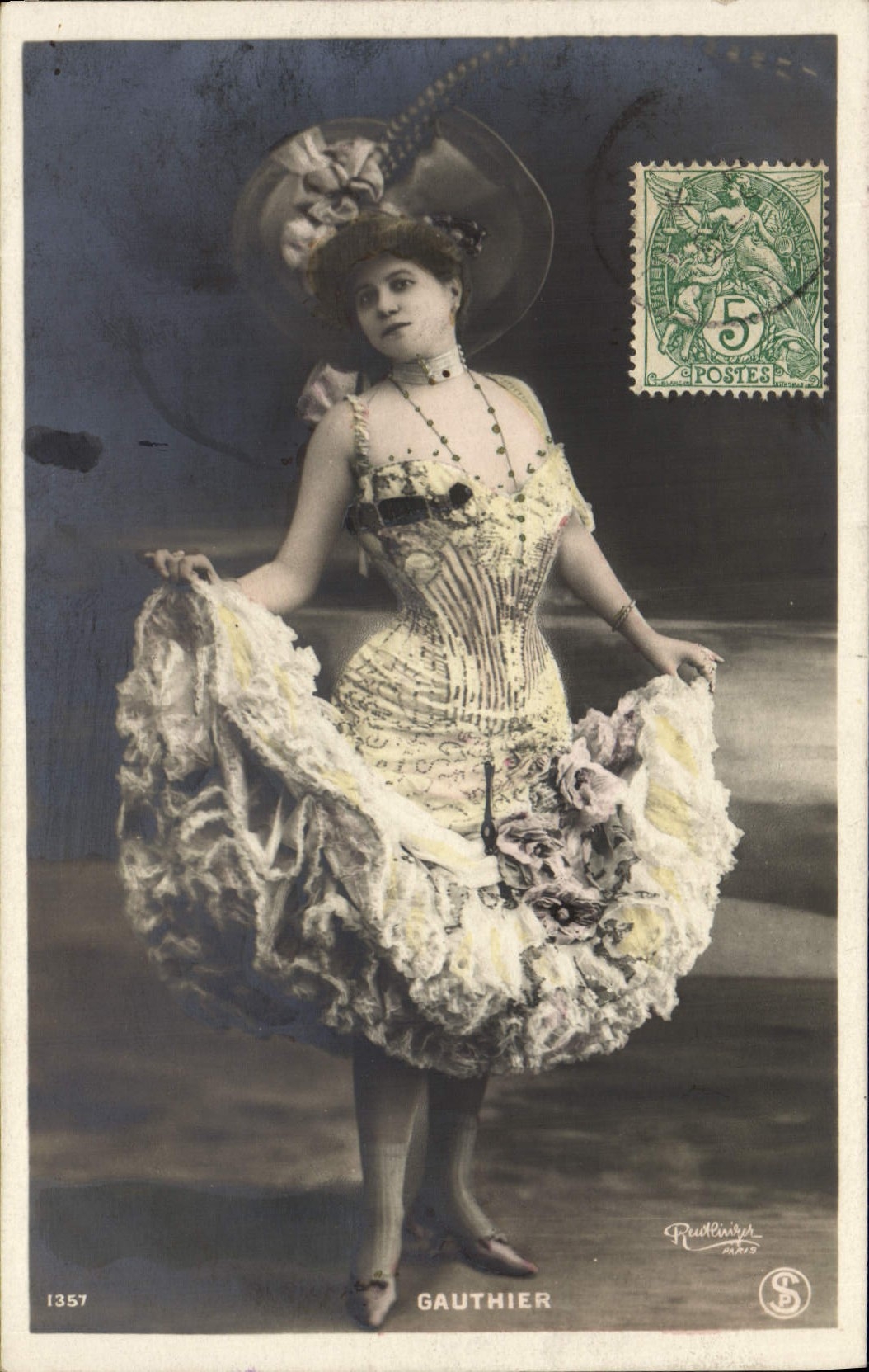 VINTAGE POSTCARD Theater Gauthier Woman