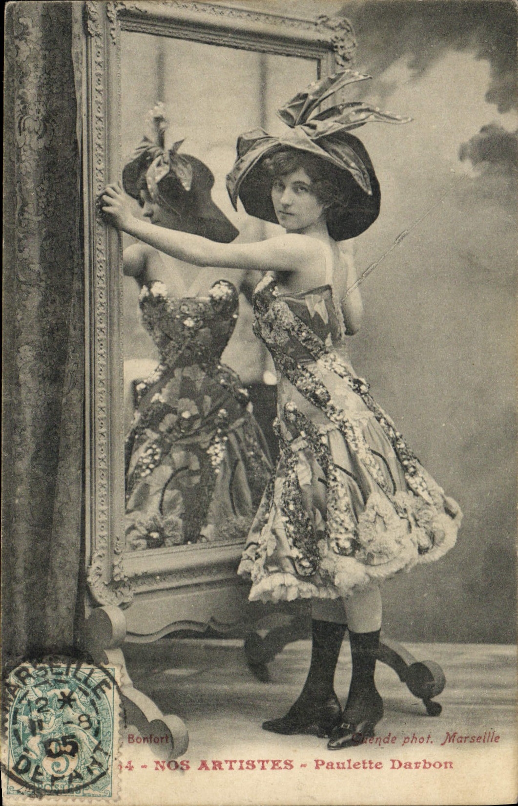 VINTAGE POSTCARD Theater Woman Paulette Darbon