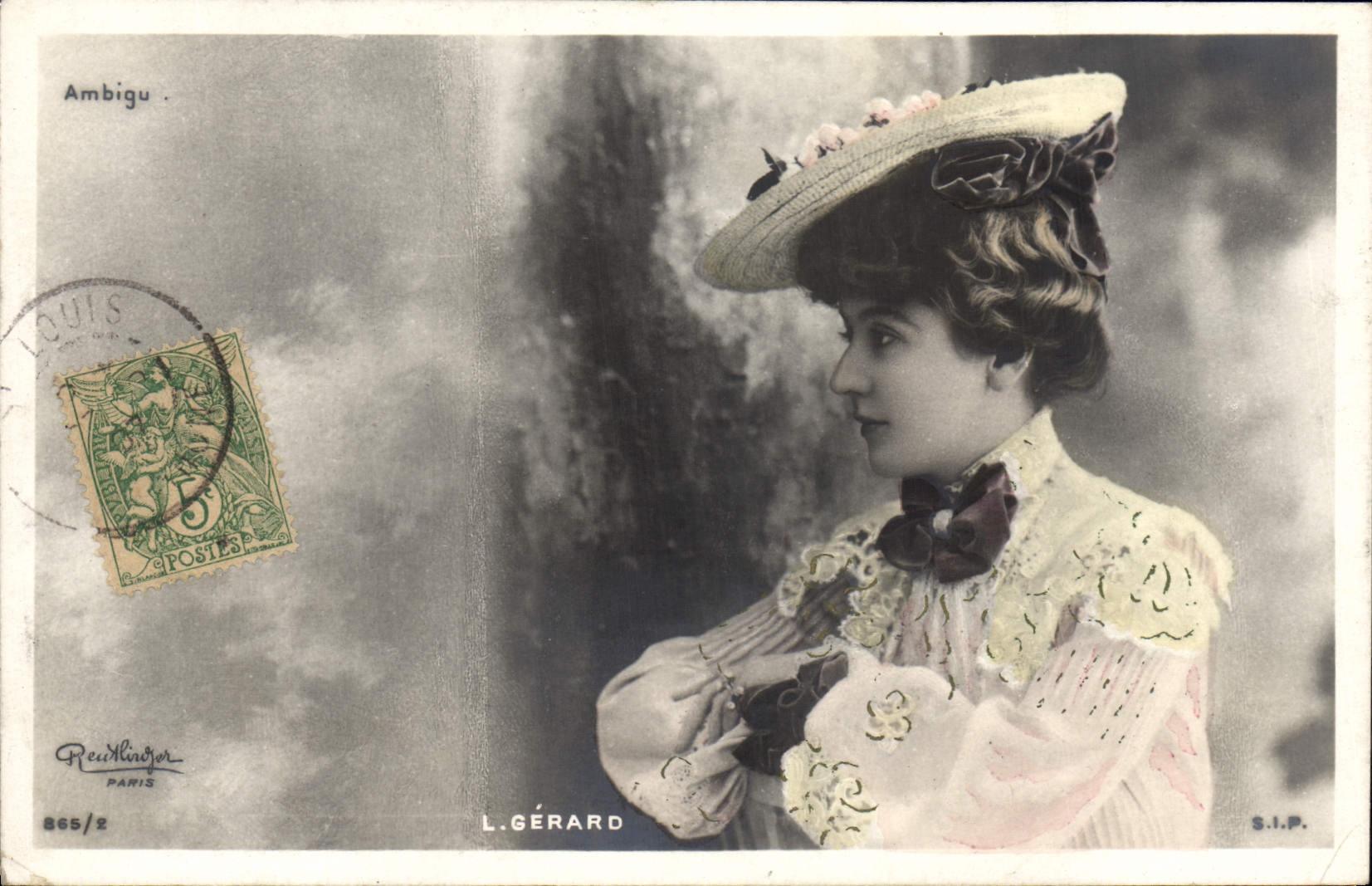 VINTAGE POSTCARD Theater Ambiguous Gerald Woman