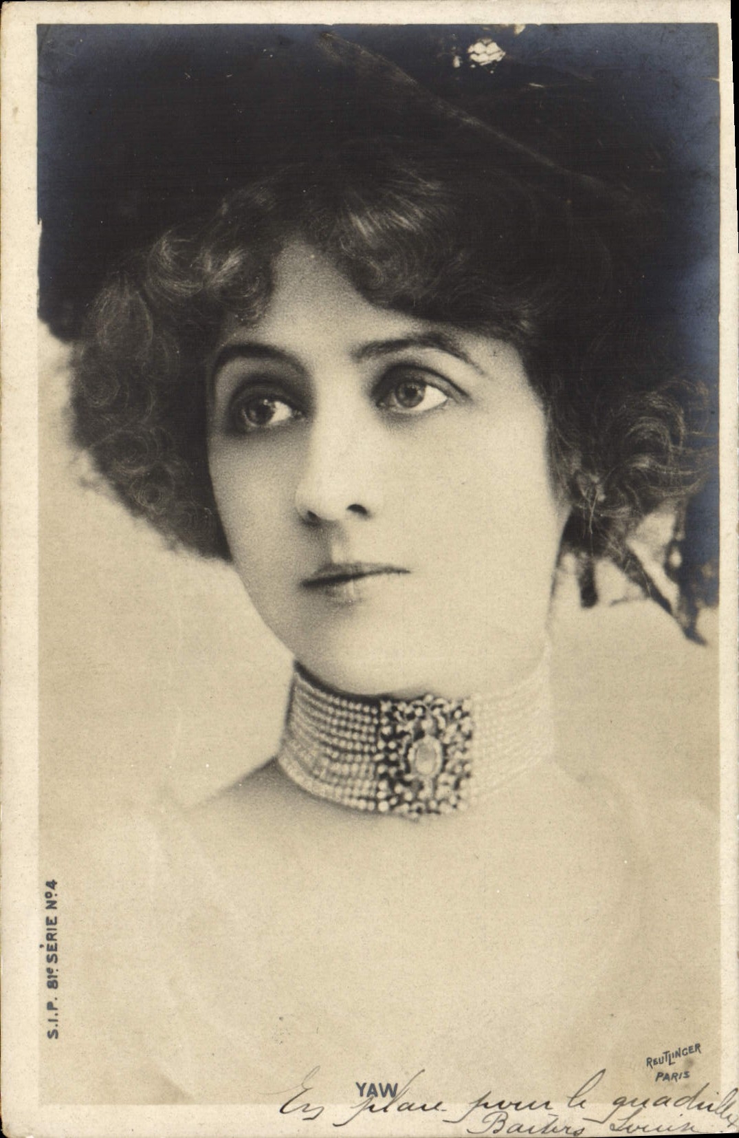 VINTAGE POSTCARD Theater Yaw Woman