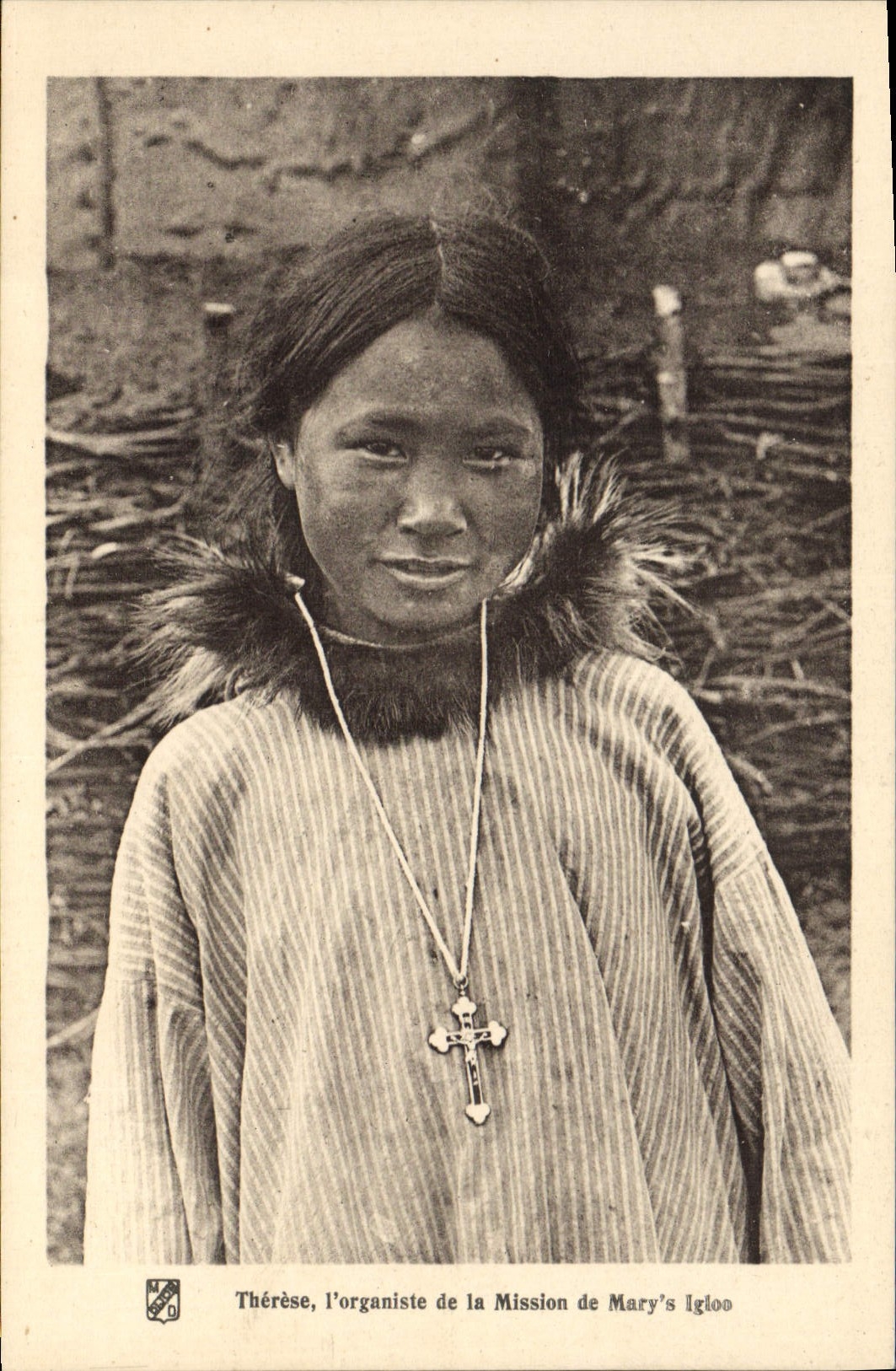 POSTAL Norteamérica polar Teresa de la VENDIMIA el organista de la misión del iglú de Mary S