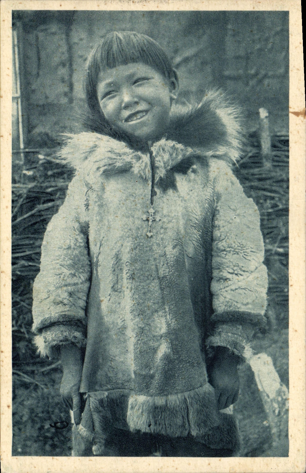 POSTAL Norteamérica polar Jean de la VENDIMIA que ríe Enfant del ártico Alaska de Cercle de los esquimales del estribillo