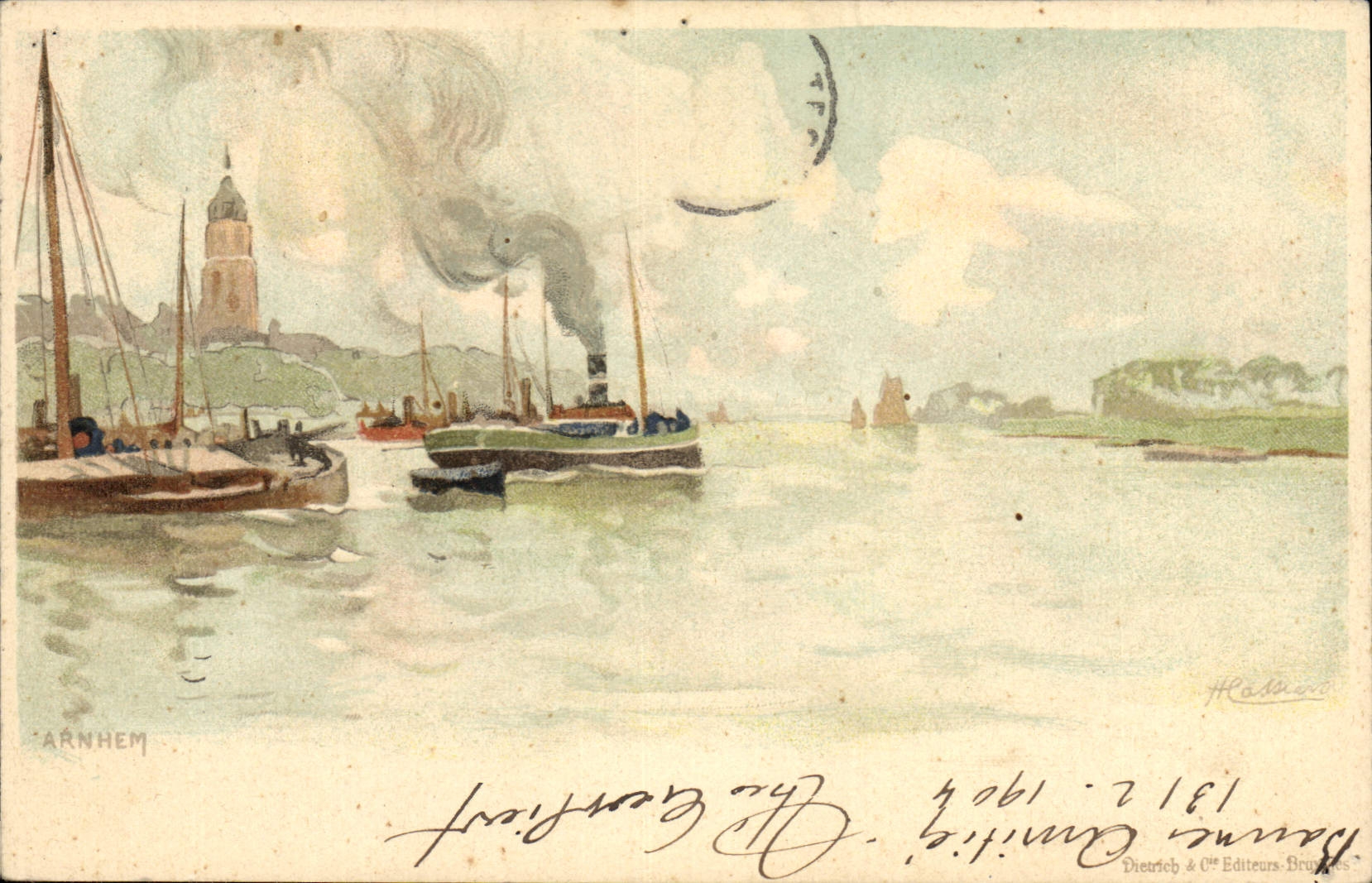 Ilustrador de Arnhem de la fantasía de la POSTAL de la VENDIMIA