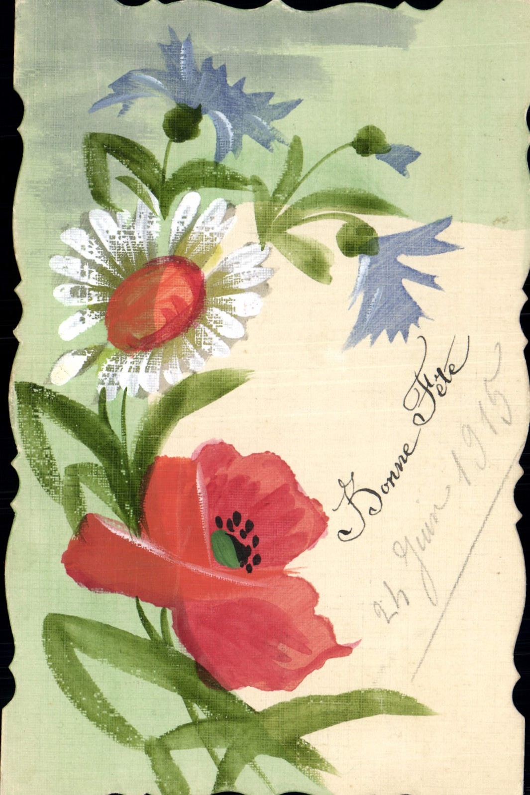 CPA (dessin la main) Fleurs