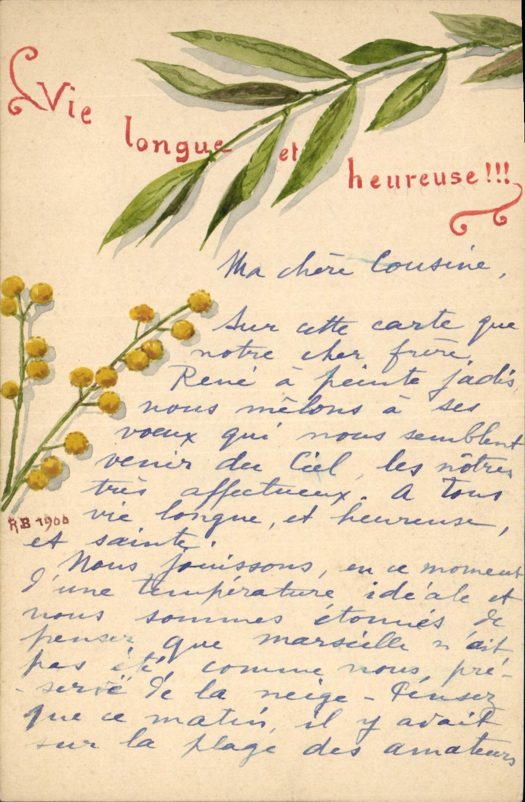 CPA (dessin la main) Fleurs