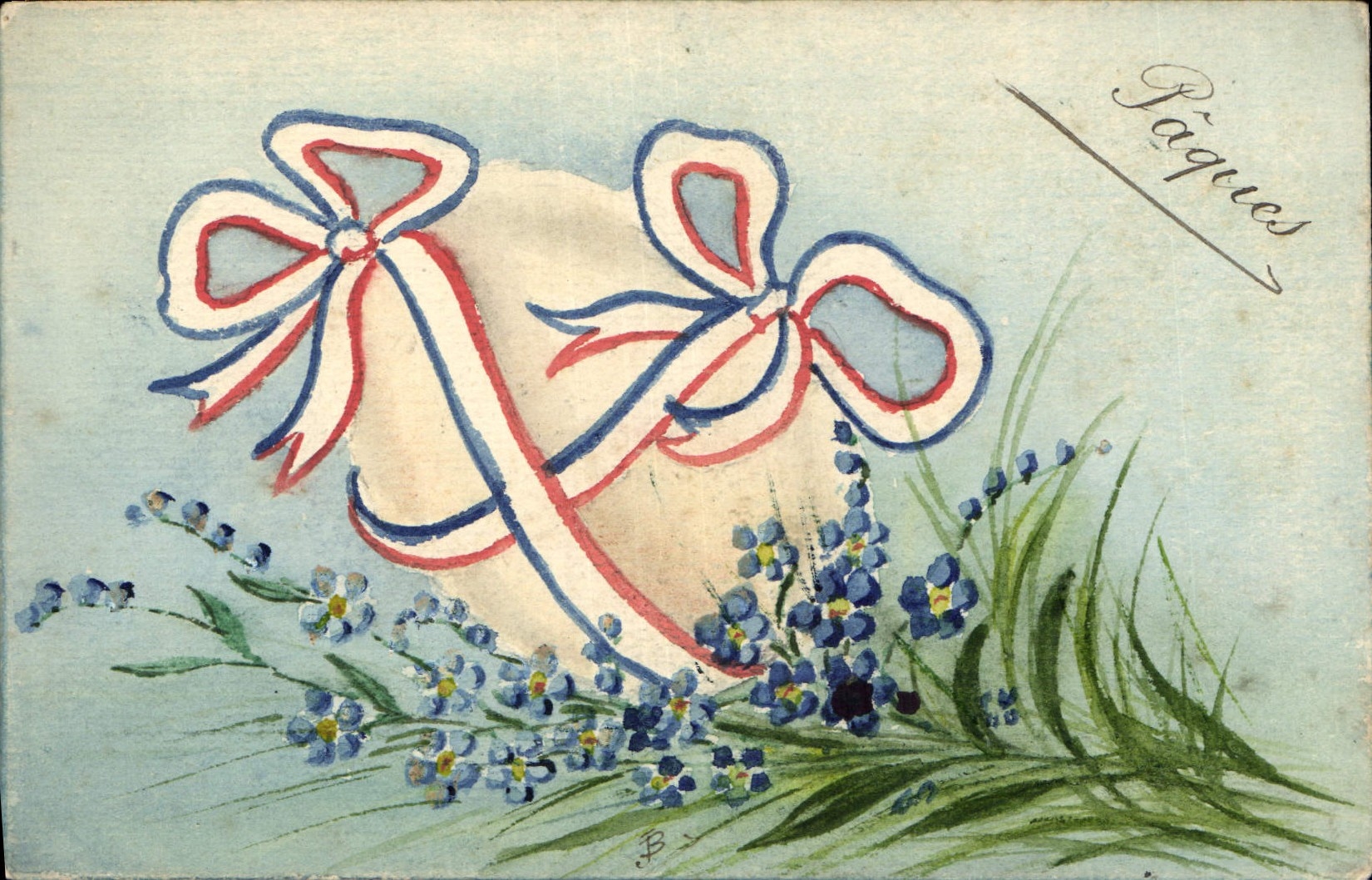 Huevo de Pascua de la POSTAL de la VENDIMIA (que dibuja la mano)