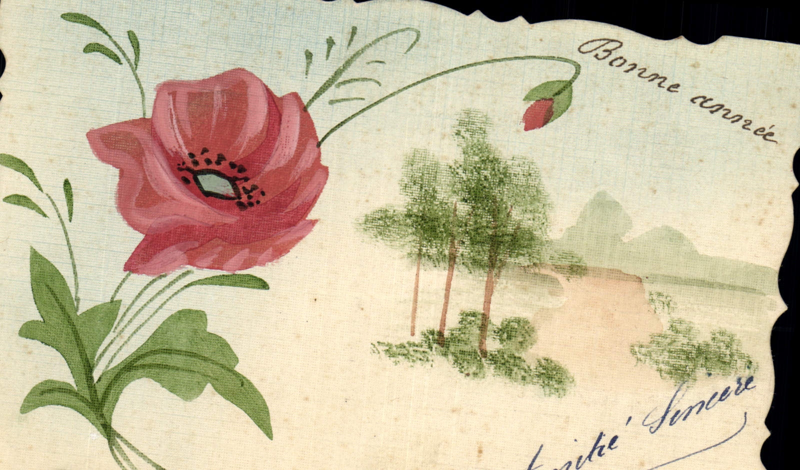 CPA (dessin la main) Fleurs