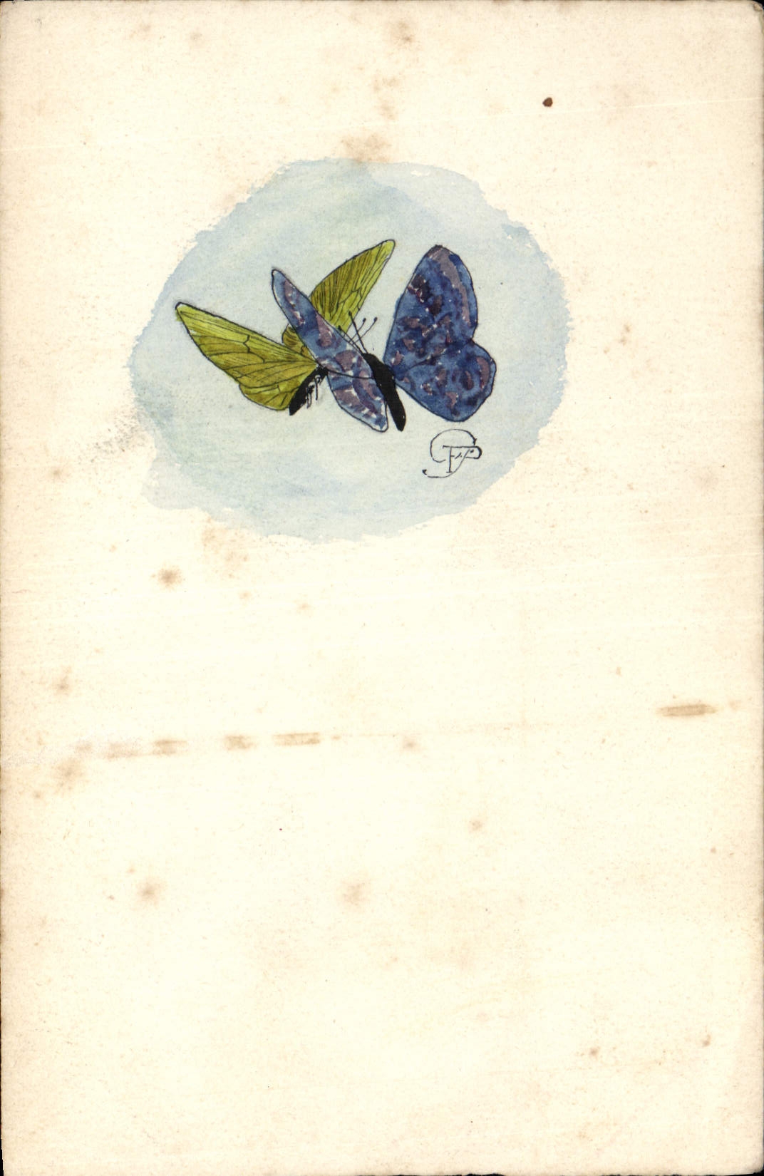 Mariposas de la POSTAL de la VENDIMIA (que dibuja la mano)