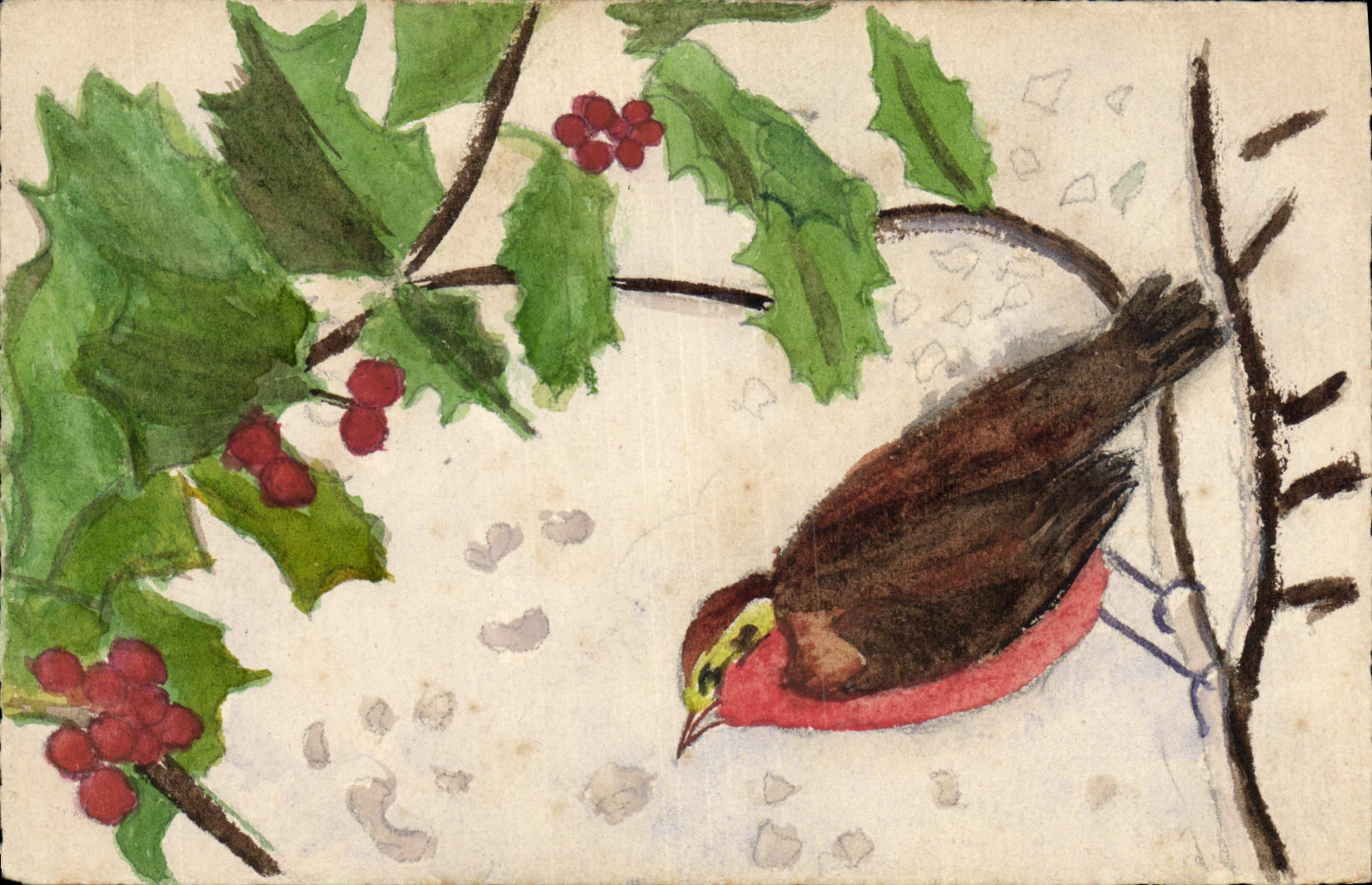 CPA (dessin la main) Oiseau 