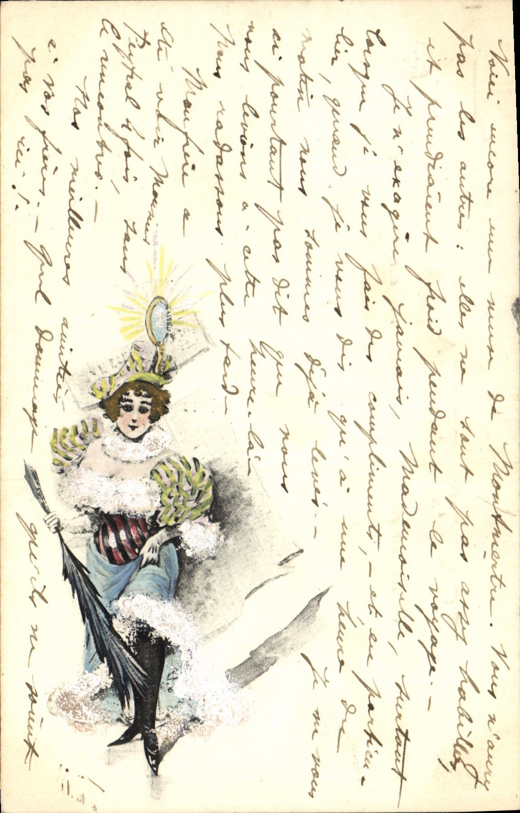 CPA (dessin la main) Femme 