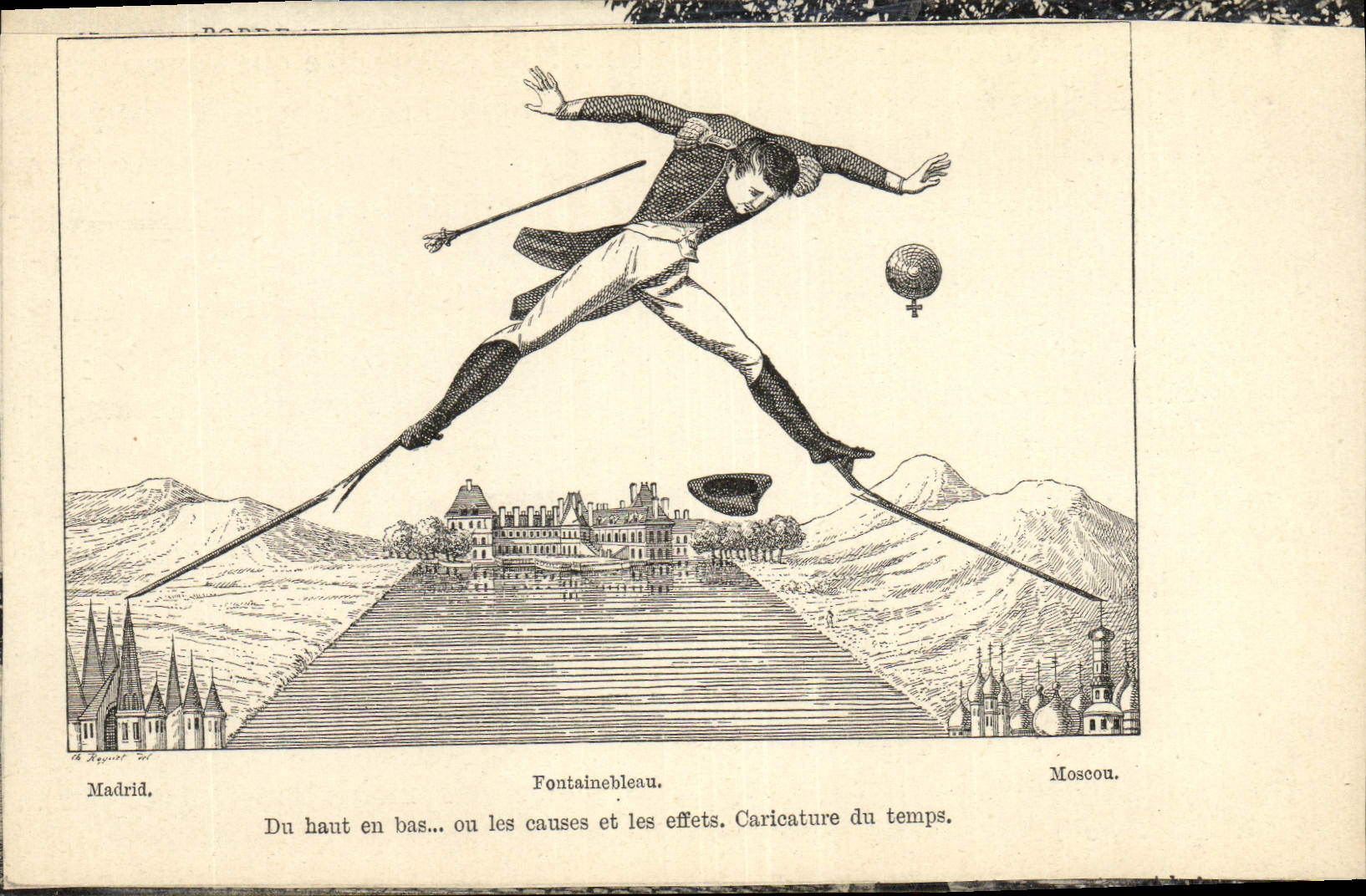 CPA Napoleon 1er Fontainebleau Du haut en bas ou les causes et les effets