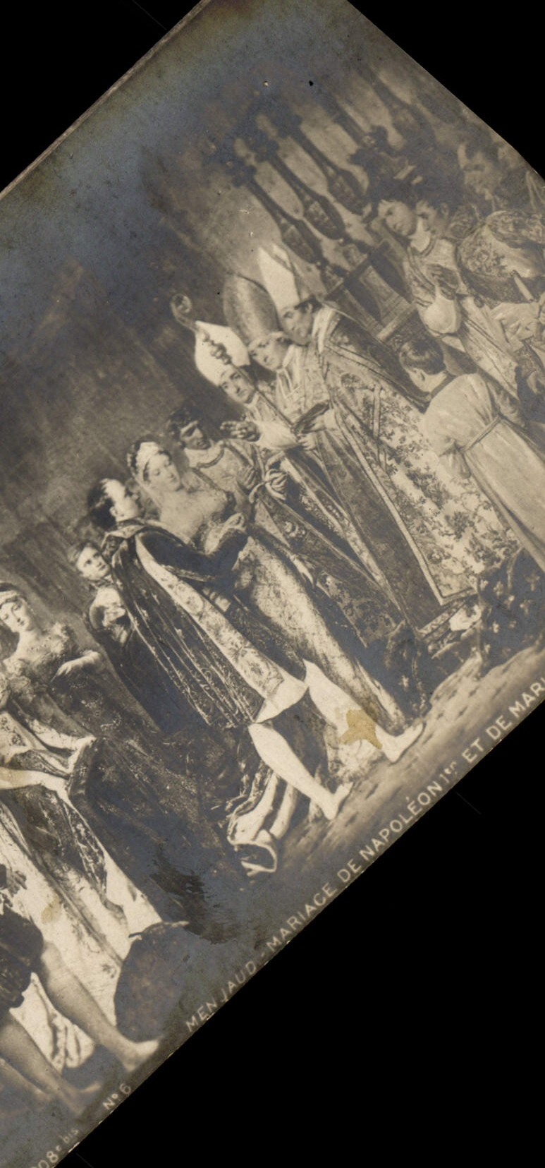 Unión de Napoleon de la POSTAL de la VENDIMIA 1ra con Marie Louise