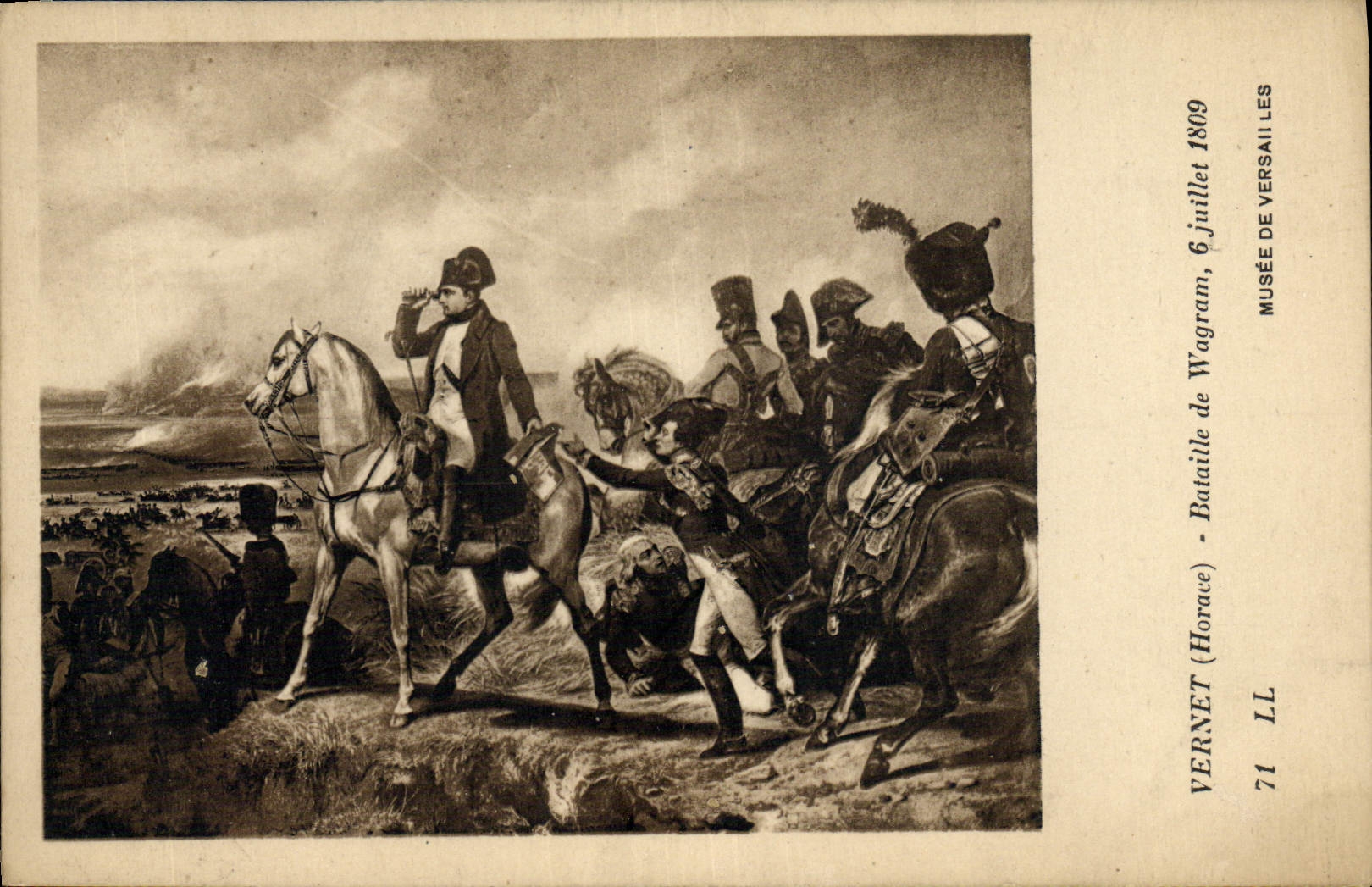VINTAGE POSTCARD Napoleon 1st Vernet Battles of Wagram Musee of Versailles