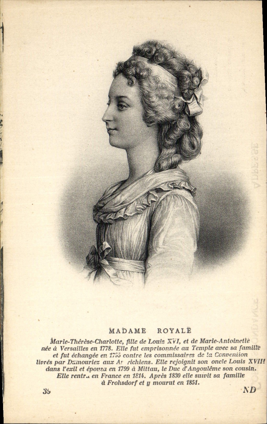 Señora Royale de la POSTAL de la VENDIMIA