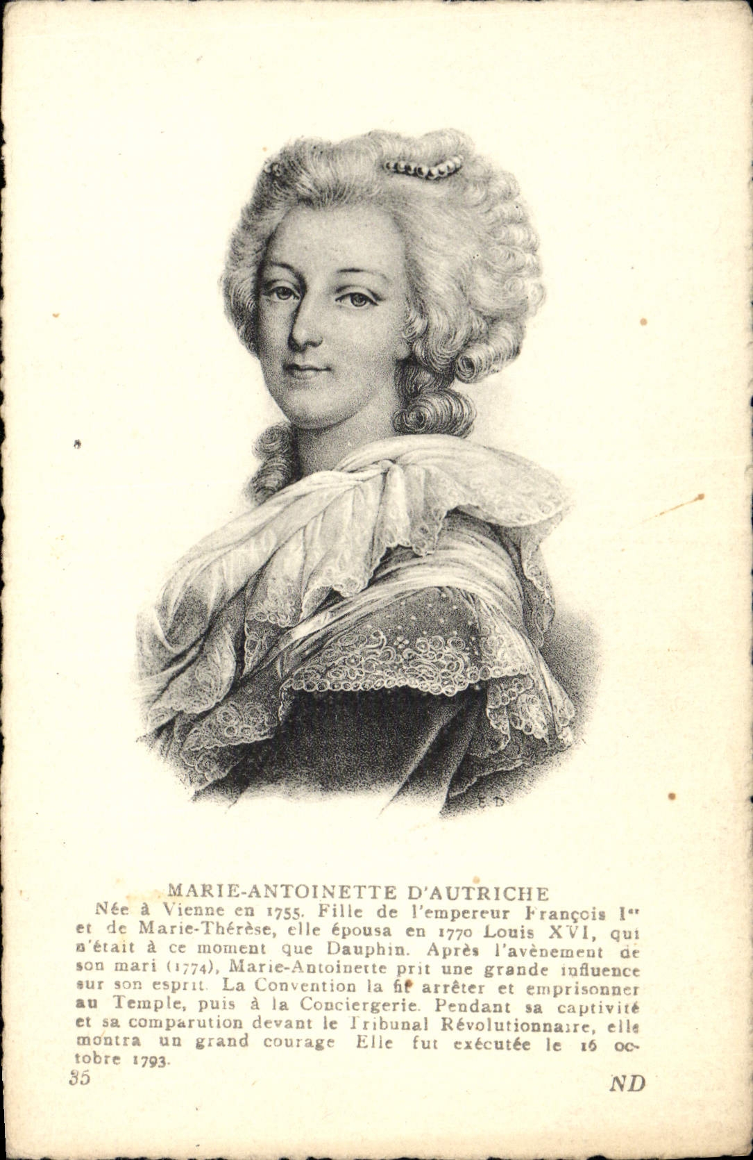 CPA Marie Antoinette d'Autriche