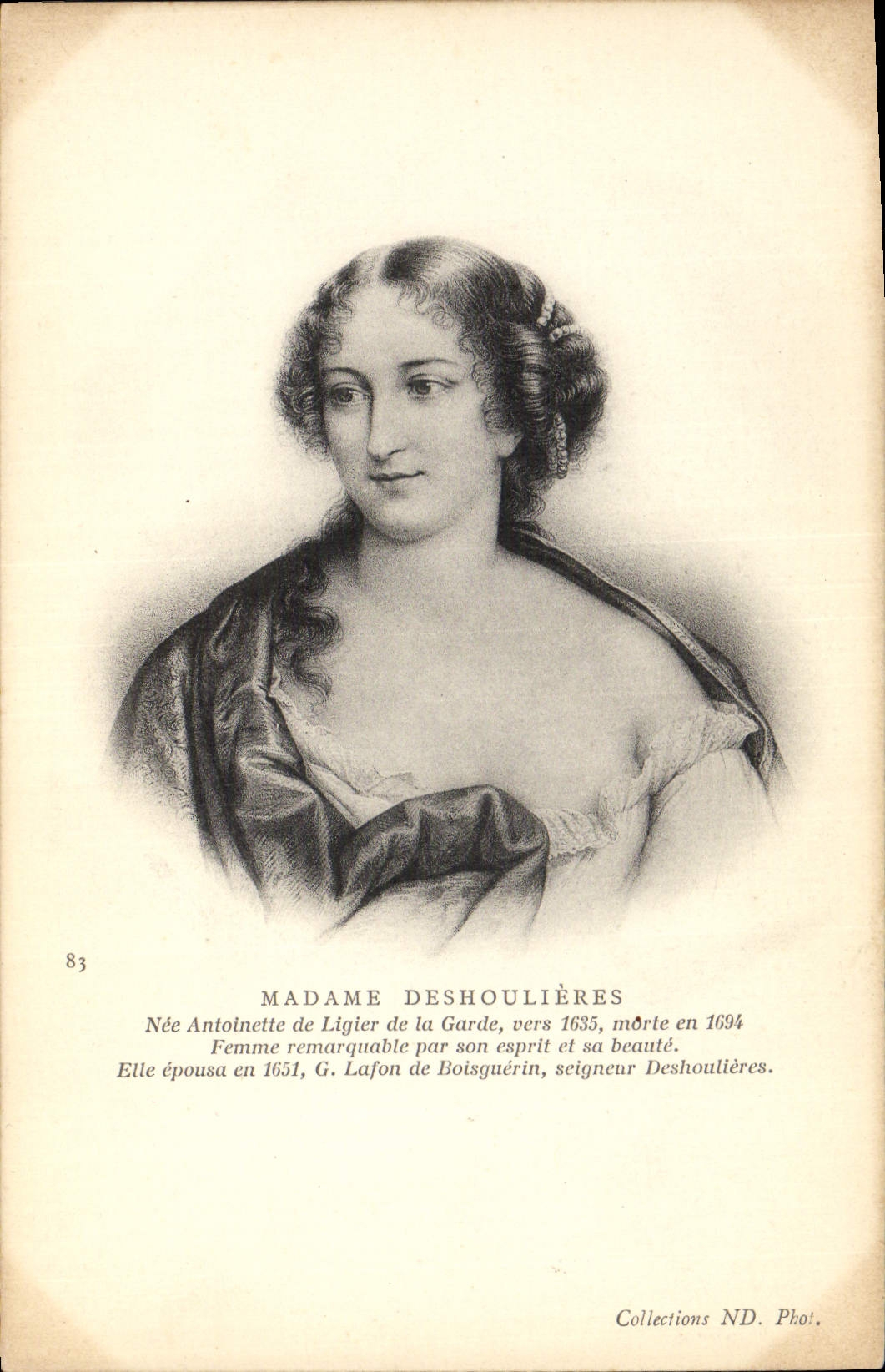 Señora Deshoulieres de la POSTAL de la VENDIMIA