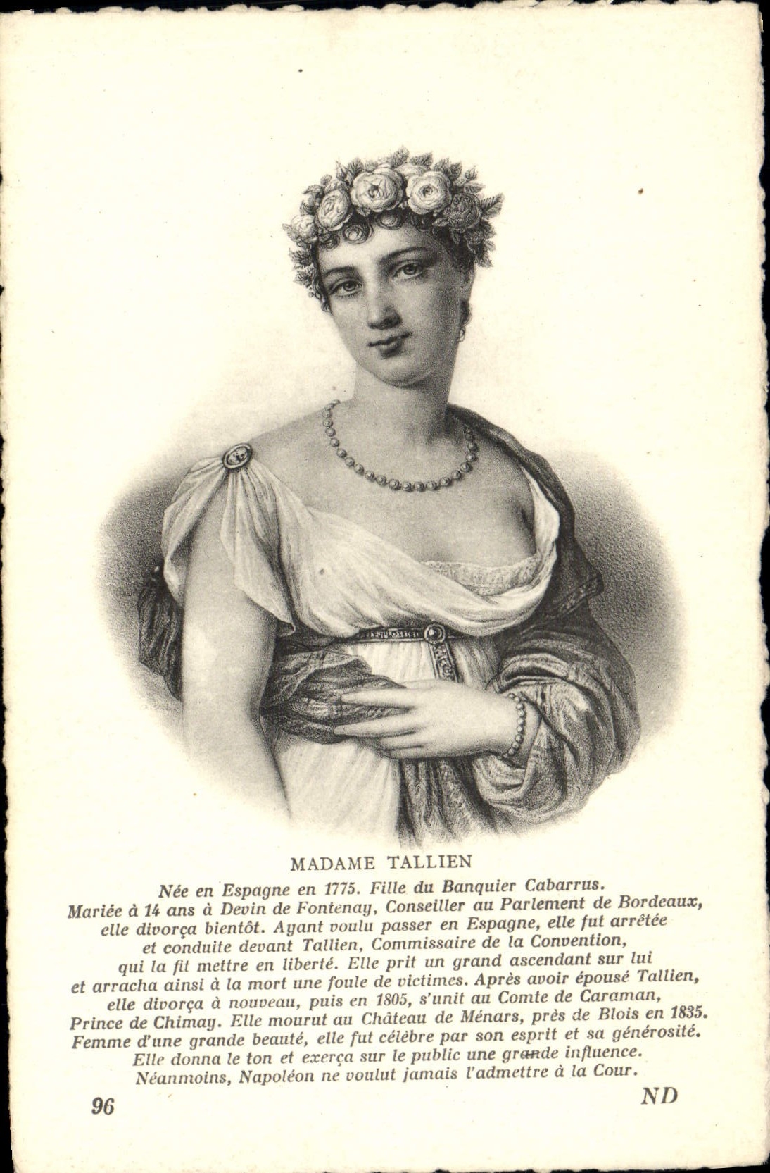 Señora Tallien de la POSTAL de la VENDIMIA
