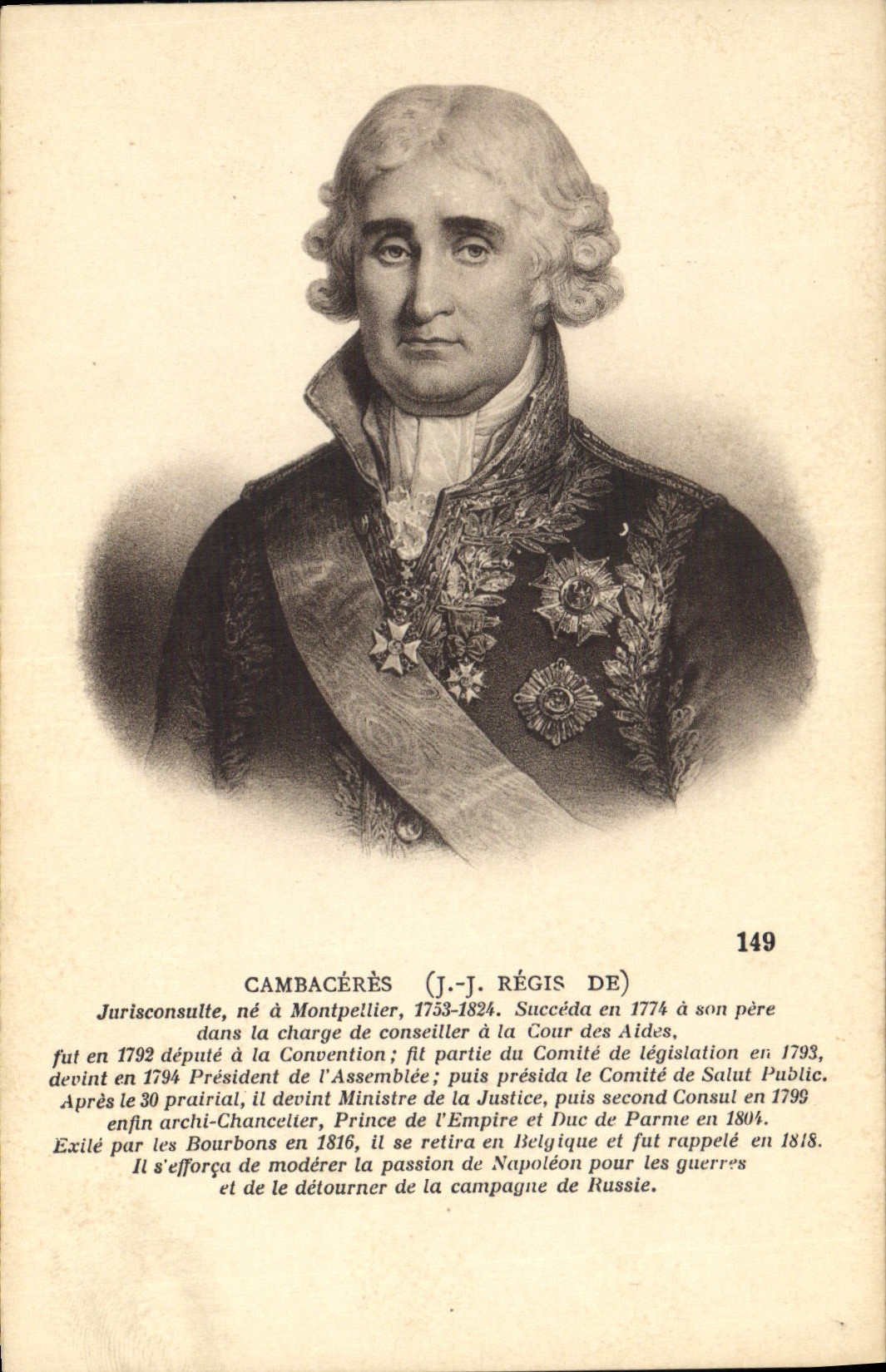 Jurisconsulto de Cambaceres de la POSTAL de la VENDIMIA