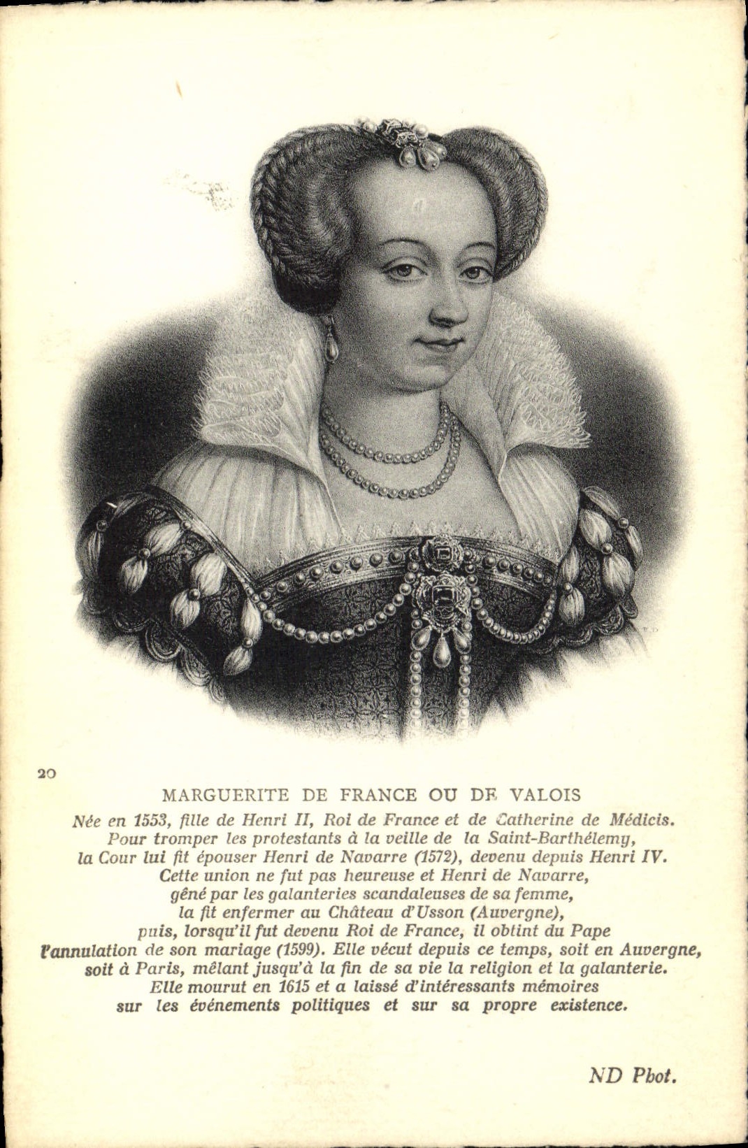 Margarita de Francia de la POSTAL de la VENDIMIA o de Valois