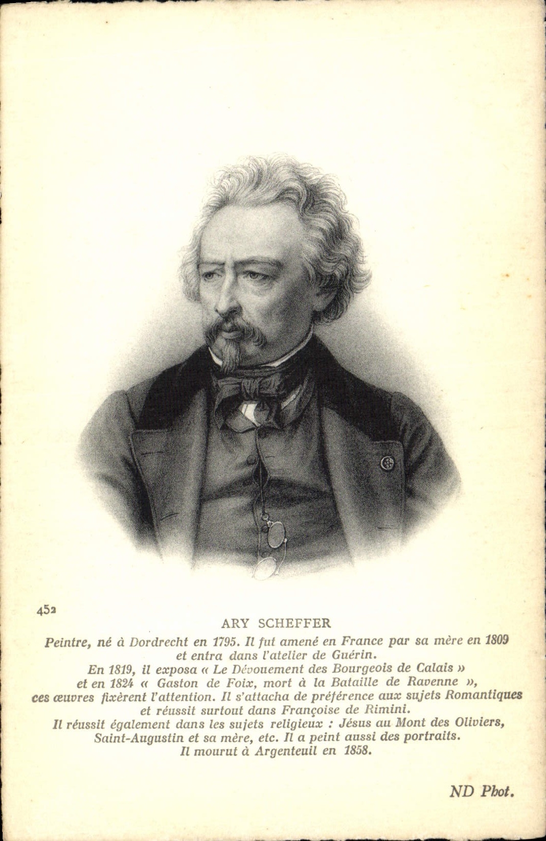 Pintor de Ary Scheffer de la POSTAL de la VENDIMIA