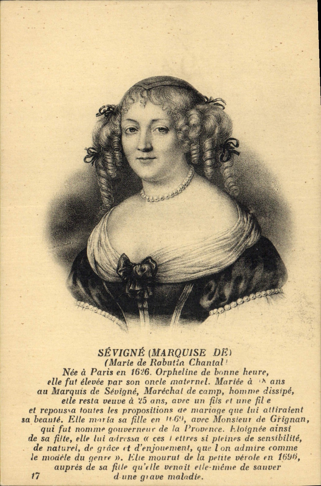 Marchioness de la POSTAL de la VENDIMIA de Sevigne