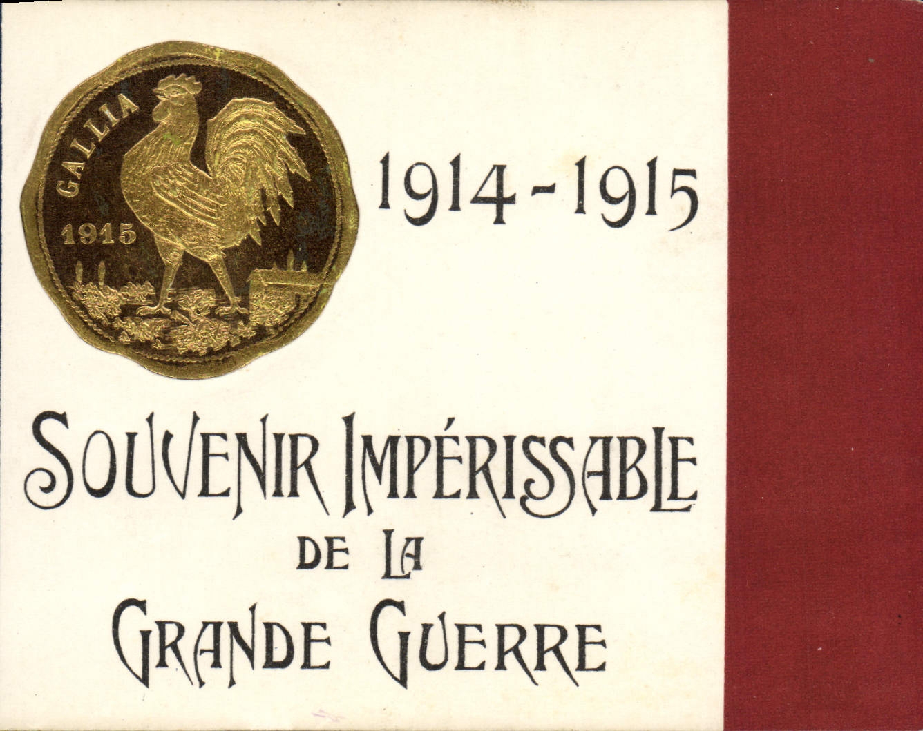 CPA Coq Poule Souvenir Grande Guerre 1914 1915 Militaria