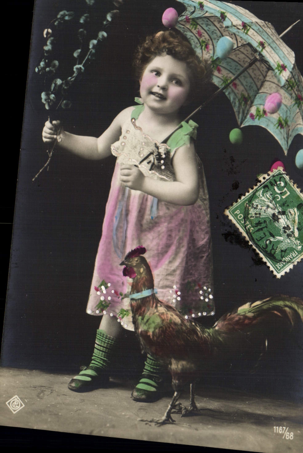 CPA Coq Poule Enfant